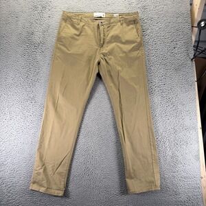 Paper Denim & Cloth Pant Mens 36x32 Brown Chino Straight Business Preppy Career